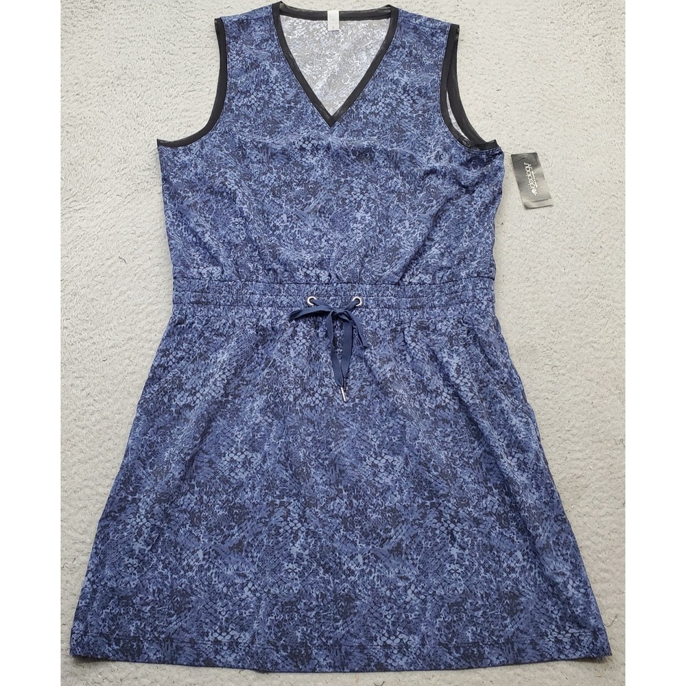 Ideology Tank Dress Womens Medium Multi Snake Print Stretch Tie Waist Pullover